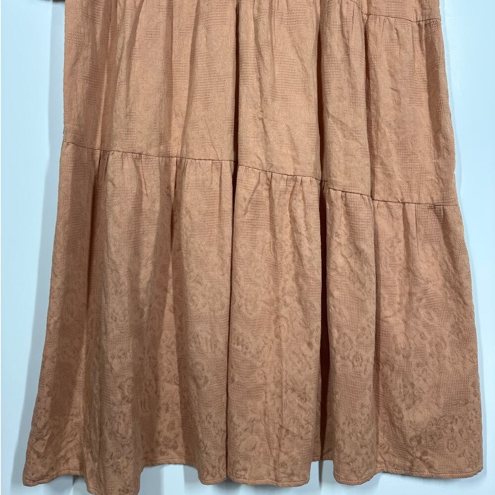 Umgee 3/4 Sleeve V-Neck Tiered Maxi Dress V-Back Cotton Boho Pullover Size 1X - Picture 5 of 15